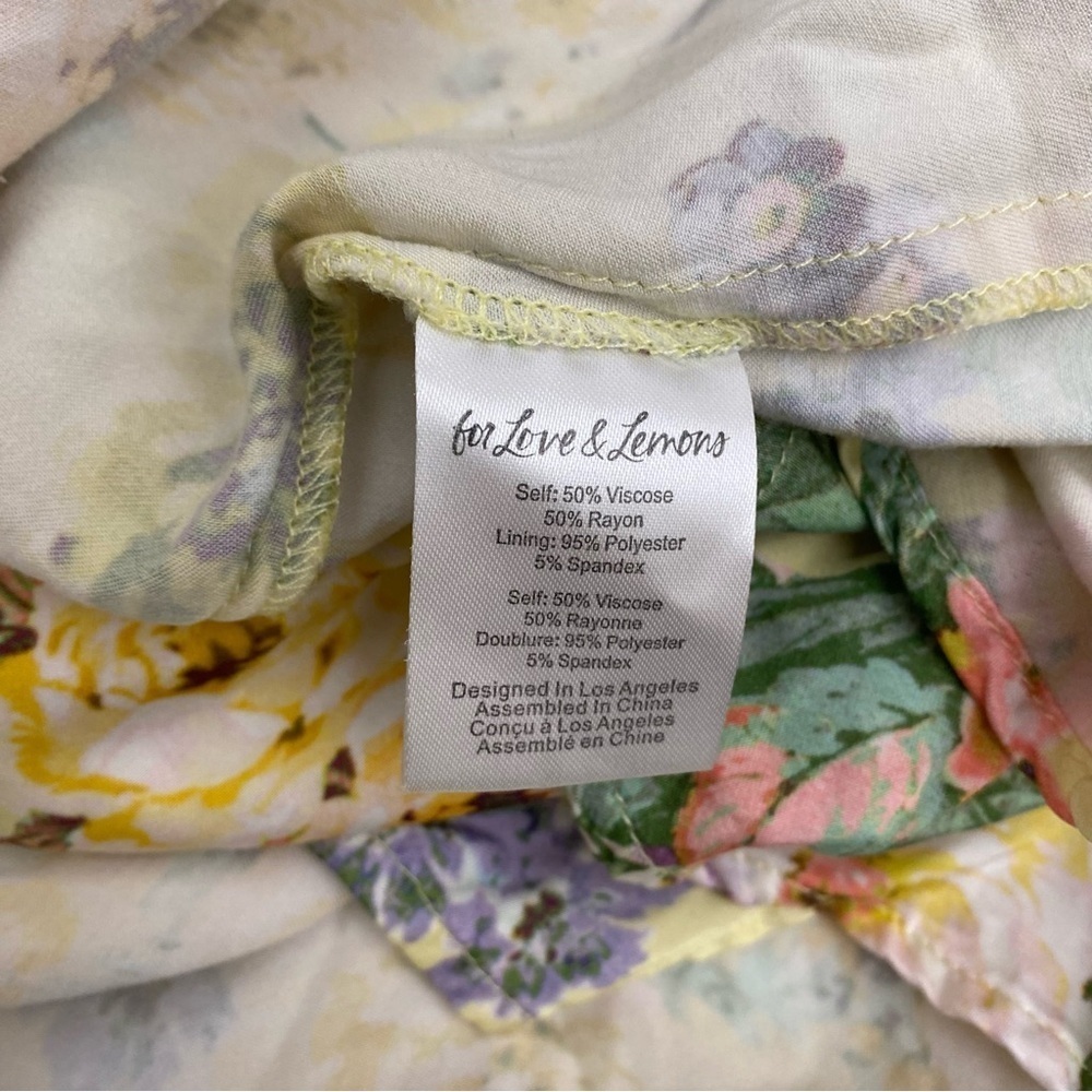 For Love‎ & Lemons || Leigh Floral Midi Dress Plunge V-Wire Yellow Small - Picture 9 of 12